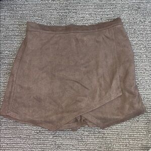 Brown Suede Skort